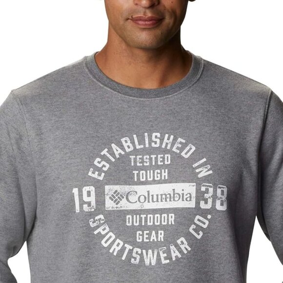 🆕Columbia Men's Hart Mountain Graphic Crew, MD and XXL-Charcoal Heather Tough - Picture 4 of 5